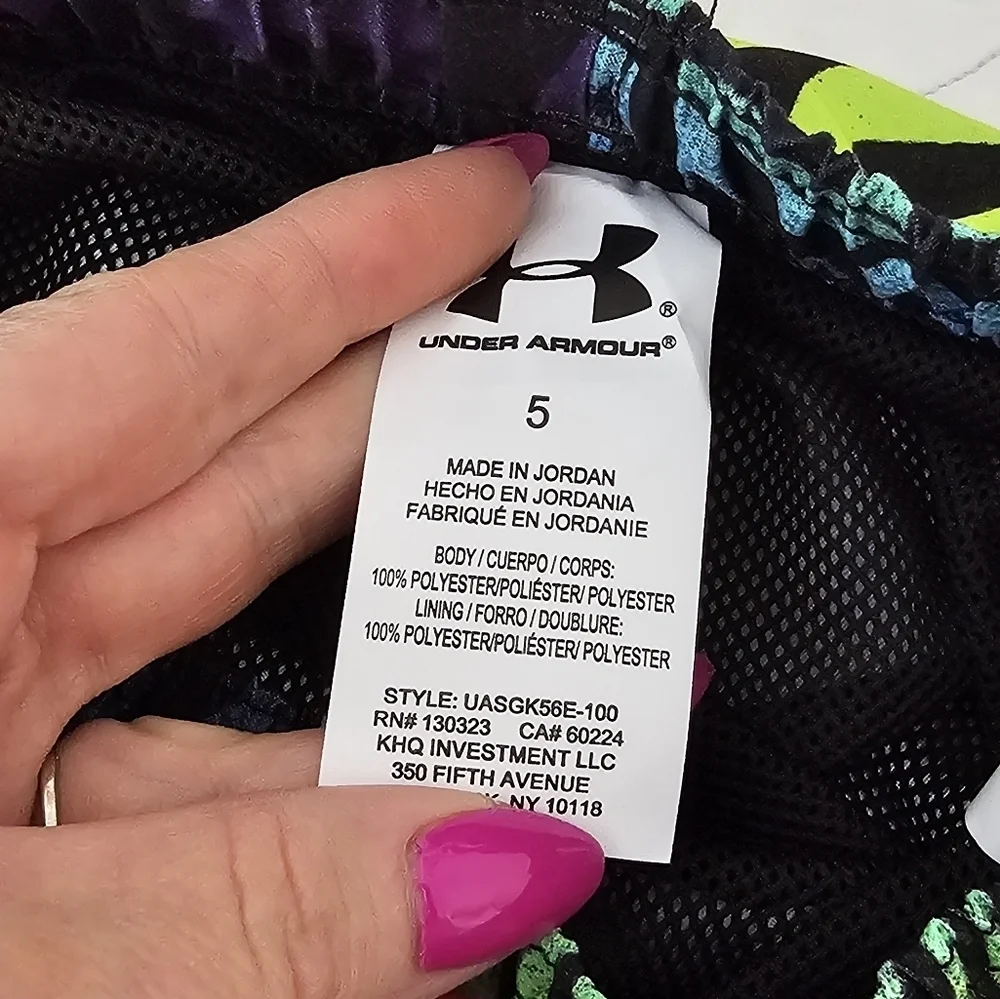 Under Armour Neon Graphic Boys Swim Trunks Size 5 NWT *Only Trunks